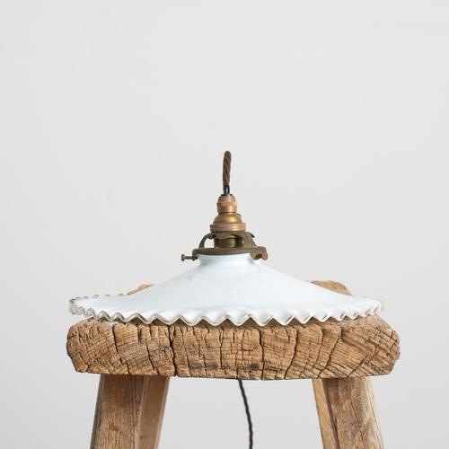 French Coolie Milk Glass Pendant Light, 1930s For Sale - Image 3 of 7