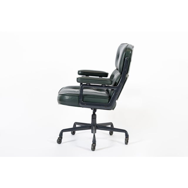 Herman Miller Green Leather Time Life Office Chair by Eames for Herman Miller 1996 For Sale - Image 4 of 14