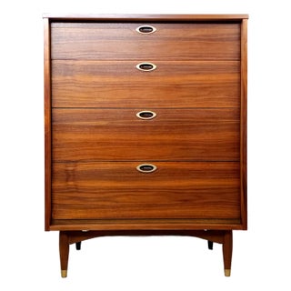 Beautiful Restored Original Mid Century Modern Tall Dresser Highboy Mainline by Hooker Furniture For Sale