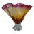 Art Glass Ruffled Vase Clear Base Amber Cranberry Ombre Effect For Sale