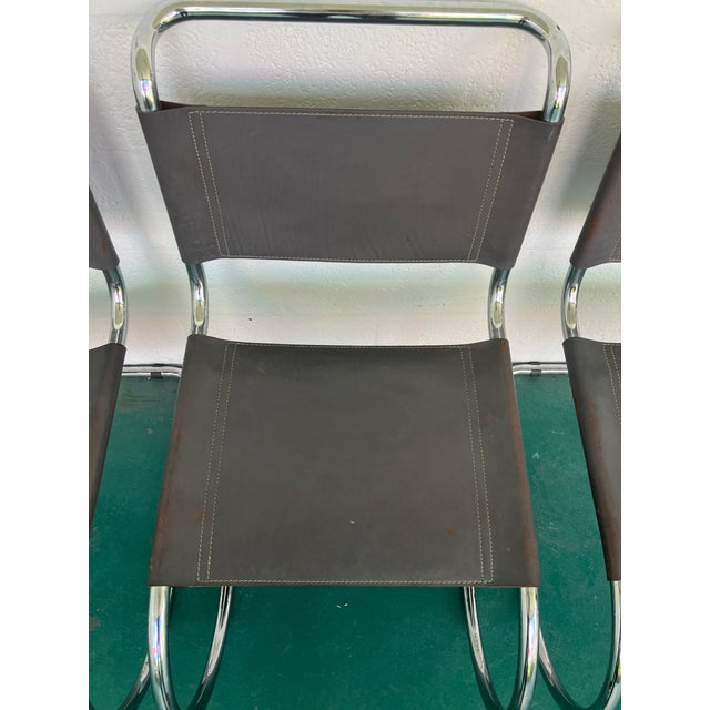 Set of Iconic Mr10 Chairs, Originally Designed by Mies Van Der Rohe , Set of 4 For Sale - Image 11 of 18