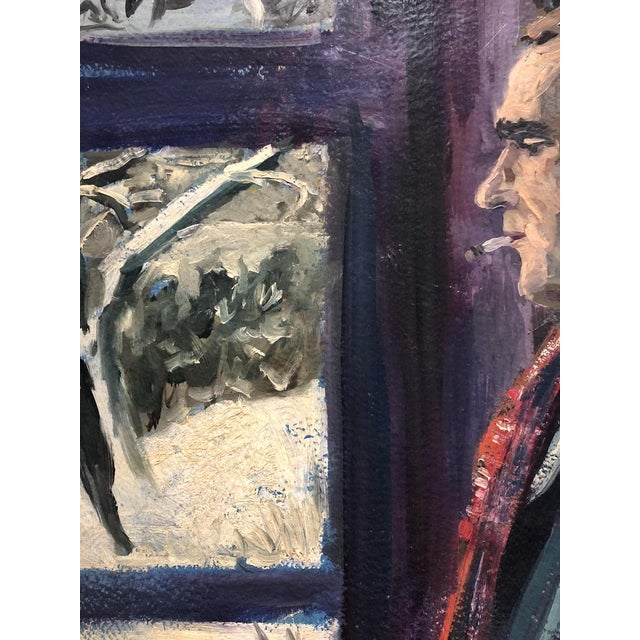 Victor Ruzo, Homme devant la fenêtre, Oil on Cardboard, Framed For Sale - Image 7 of 15
