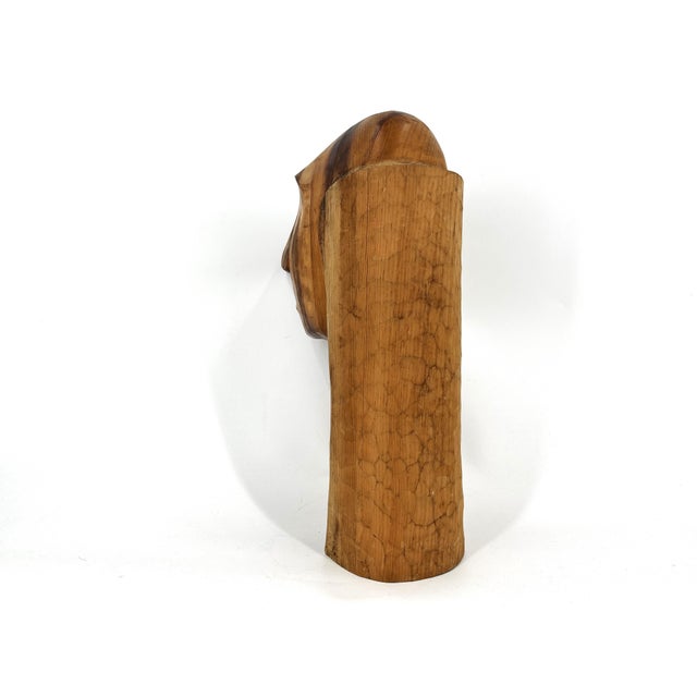 Brown Vintage Teak Sculpture, 1970s For Sale - Image 8 of 10