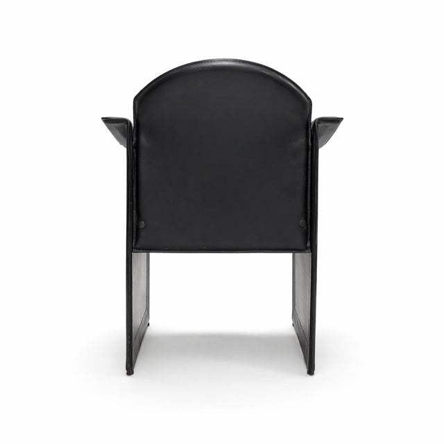 Vintage Black Leather Chair, 1980s For Sale - Image 4 of 9