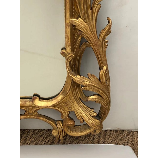 English Late 19th Century English Chippendale Style Carved Giltwood Mirror For Sale - Image 3 of 7