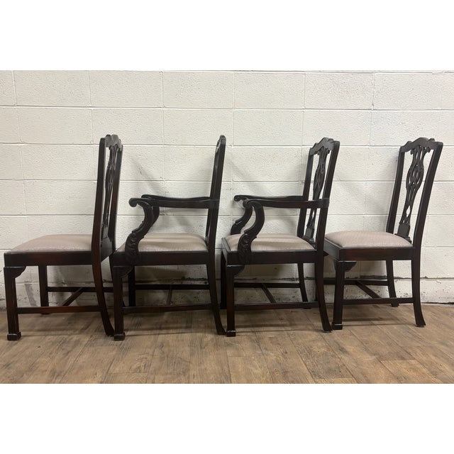 Vintage Chippendale Dining Arm and Side Chairs - Set of 4 For Sale - Image 11 of 11