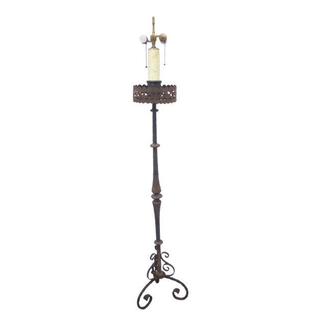 18th Century Continental Iron Floor Lamp For Sale