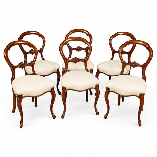 Baroque Sorrento Walnut Chairs, 1920s, Set of 6 For Sale - Image 9 of 9