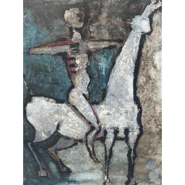 Rare Bruno Landi Original Mid Century Modern Painting.