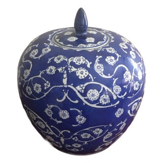 Blue & White Chinoiserie Ginger Jar For Sale