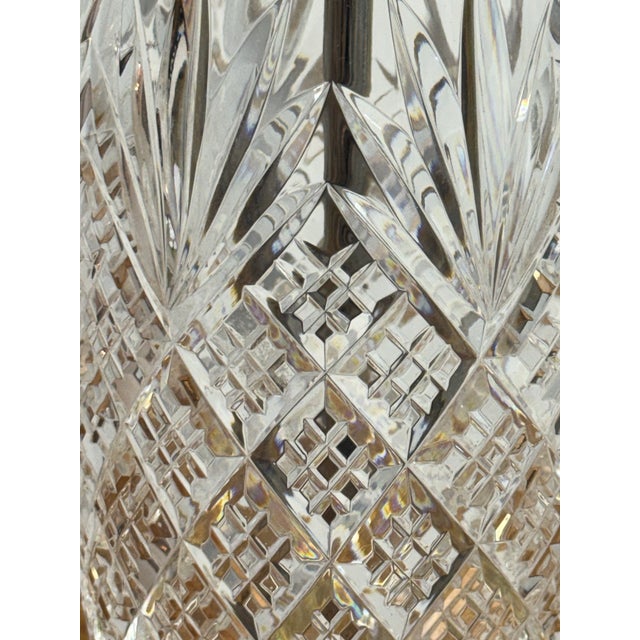 Mid 20th Century Style After Waterford Etched Glass Table Lamp For Sale - Image 10 of 12