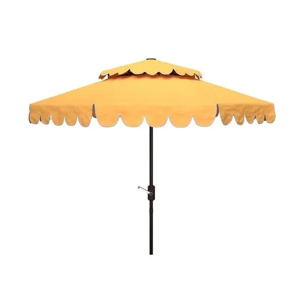 Not Yet Made - Made To Order Outdoor Venice 9ft Round Double Top Crank Umbrella - Yellow For Sale - Image 5 of 5