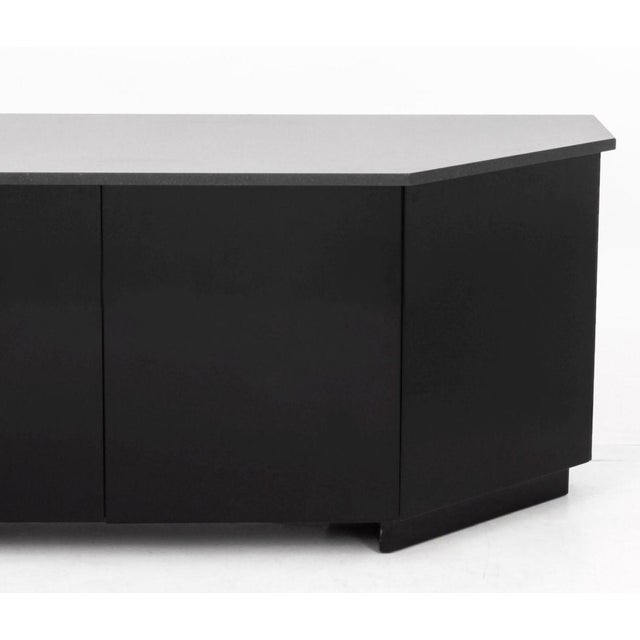Postmodern Black Lacquer & Granite Sideboard For Sale - Image 4 of 10