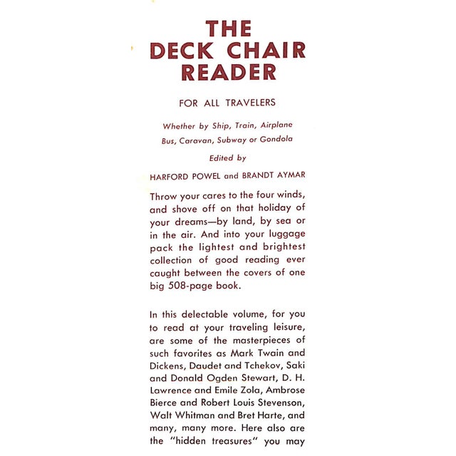 "The Deck Chair Reader: An Anthology for Travellers" 1947 Powel, Harford & Aymar, Brandt [Edited By] For Sale In New York - Image 6 of 7