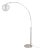 Float Arc Lamp - 92" Satin Nickel Steel, Modern Floor Lamp, Sphere White Shade, Dimmable For Sale