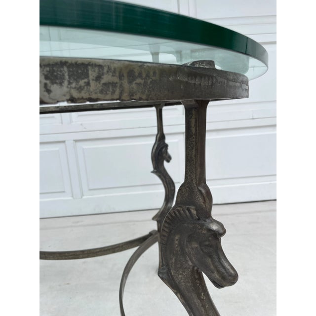 Vintage Steel and Glass Horse Center Dining Table For Sale - Image 9 of 12