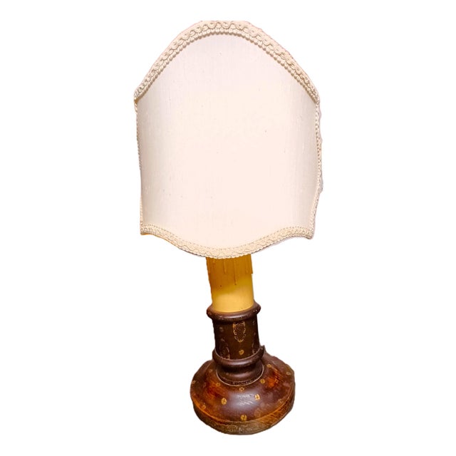 Particular Sicilian Table Lamp in Dark Wood, 1930s For Sale