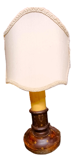 Particular Sicilian Table Lamp in Dark Wood, 1930s