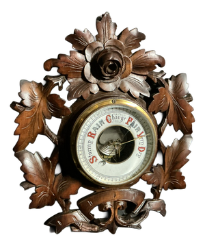 Antique Black Forest Style Aneroid Barometer, 1905