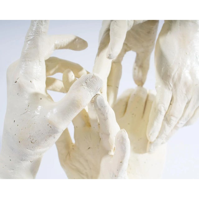 Early 21st Century Paul Haskin Signed Plaster Sculpture of Hands For Sale - Image 5 of 10