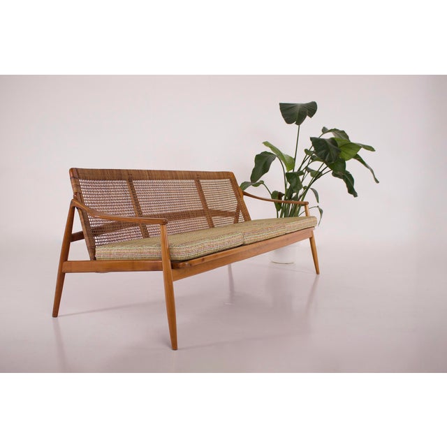 3-Seater Splint Bench by Egon Eiermann for Hartmut Lohmeyer, 1950s For Sale - Image 9 of 14
