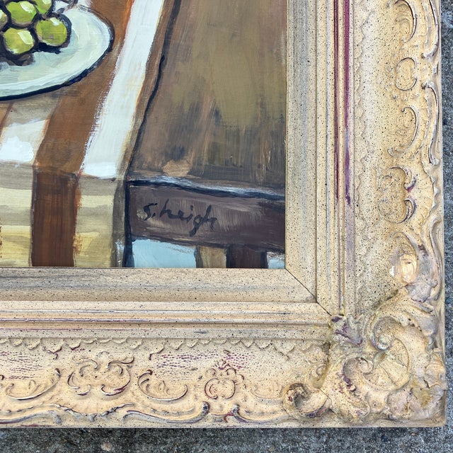 Contemporary Contemporary Original Stephen Heigh Modernist Still Life Painting Vintage Ornate Frame “1941 Still Life” For Sale - Image 3 of 4