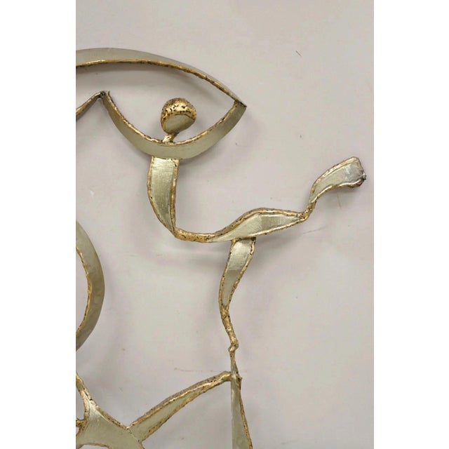 Modern Colbert Collins 1980s Steel Metal Brutalist Ribbon Dancers Wall Art Sculpture For Sale - Image 3 of 12