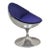 Late 20th Century Prospettive Luna Swivel Saarinen Style Aluminum Blue Club Chair For Sale