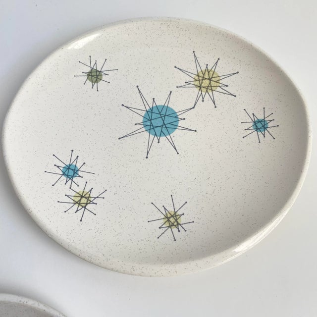 Franciscan China Franciscan Starburst Salad Desert Plates Mid Century Modern 1950s Set of 3 For Sale - Image 4 of 12