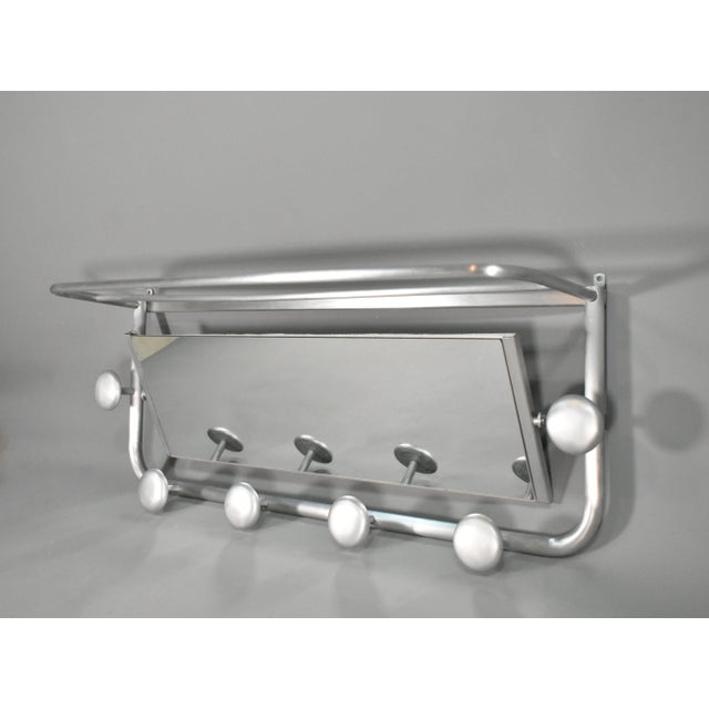French Art Deco Aluminium Coat and Hat Rack, 1920s For Sale - Image 3 of 11