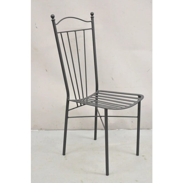 Metal Italian Volcanic Fire Glazed Floral Painted Outdoor Dining Table Set - 7 Pcs For Sale - Image 7 of 12