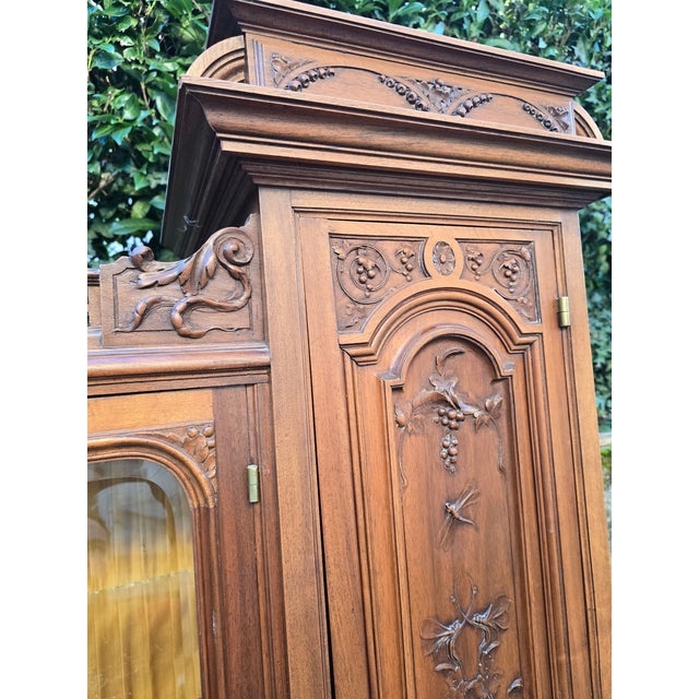 Antique Art Nouveau French Walnut Buffet Cabinet, 1900s For Sale - Image 10 of 18
