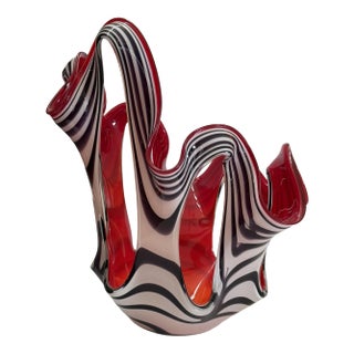 1970s Hand -Blown Art Glass Vase in 'Erupt' Pattern by Jozefina for Krosno Poland For Sale