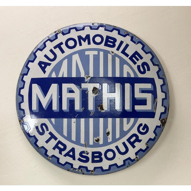 Automobiles Mathis Sign in Enamel, France, 1930s For Sale - Image 15 of 15
