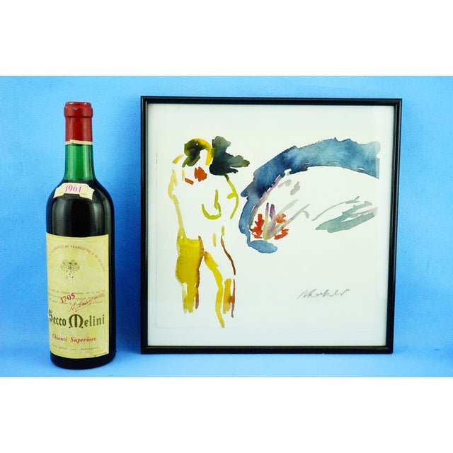 Measurements: height: 31.5 cm; width: 31 cm; depth: 1.8 cm item : a wonderful abstract watercolor on paper, signed and...