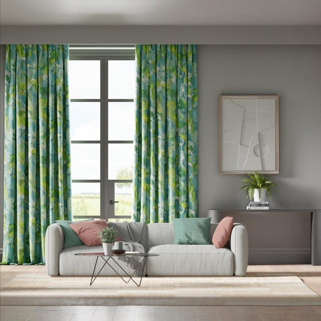 Explore an interpretive woodland of beautifully diffused devor√© leaves hand painted on silk and translated onto...