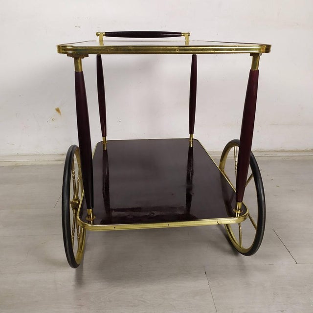 Vintage Brass Service Trolley, 1950s For Sale - Image 6 of 18