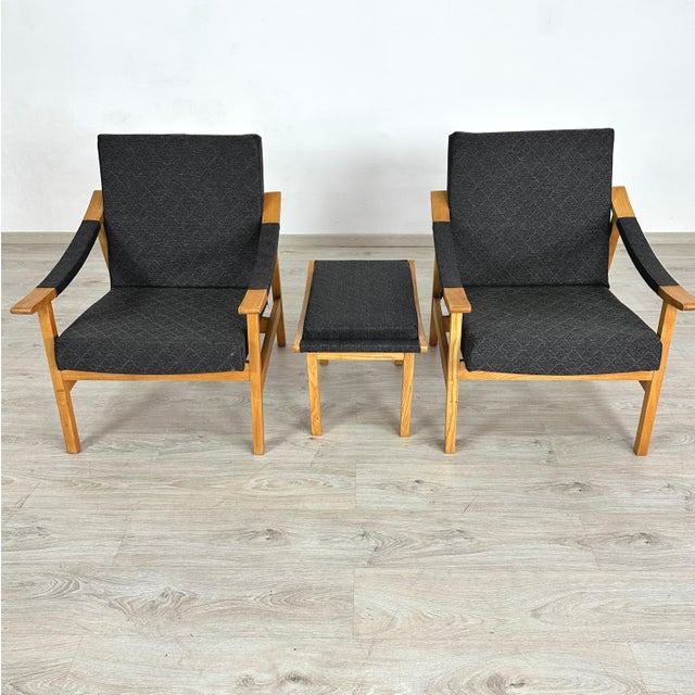 Laszlo Hetzendorfer Lounge Chairs With Ottoman - A Pair For Sale In New York - Image 6 of 7
