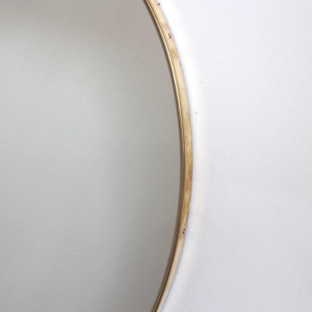 Vintage Italian Wall Mirror with Brass Frame in the style of Gio Ponti, 1960s For Sale - Image 11 of 13
