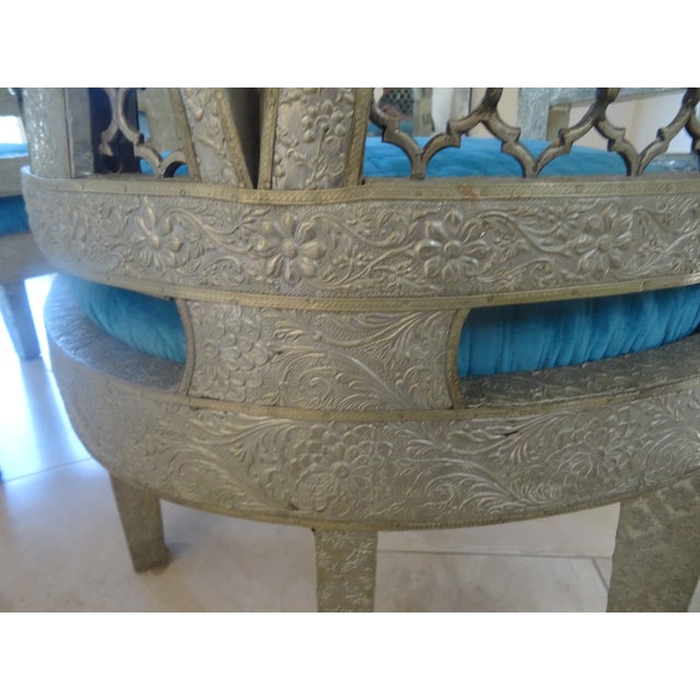 Vintage Anglo-Indian Metal Clad Accent Chairs a Pair For Sale - Image 10 of 12