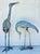 1920s Monumental Pair of Life-Size Bronze Crane Garden Sculptures With Verdigris... For Sale In San Diego - Image 6 of 18