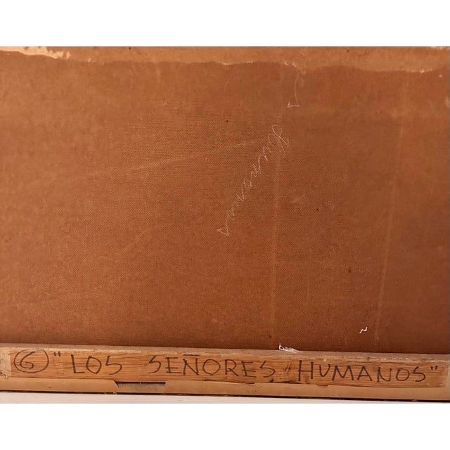 Paint “Los Señores Humanos”, Abstract Figural Composition For Sale - Image 7 of 9