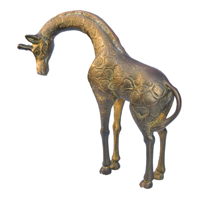 Large Vintage Brass Giraffe For Sale