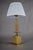 Metal Brass Corn Table Lamp with White Pleated Shade, 1970s For Sale - Image 7 of 14