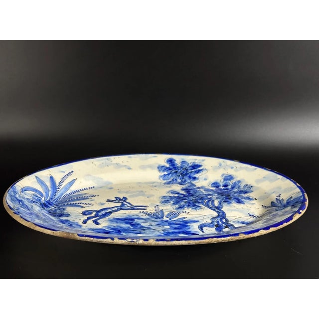 Spanish Oval Platter from Talavera Faience, 1890s For Sale - Image 6 of 10