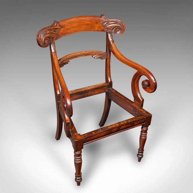 Pair of Antique Morning Room Chairs, English, Elbow Seat, Regency, Circa 1820 For Sale - Image 12 of 12