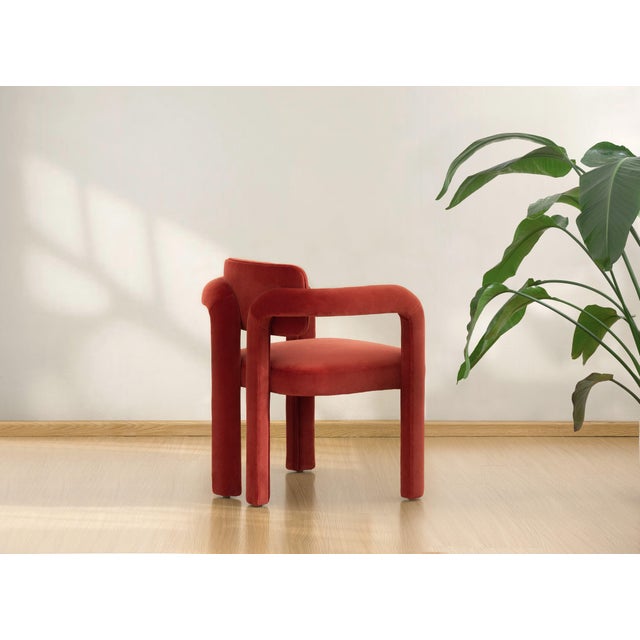 Double Arch Dining Chairs in Dark Brown Cotton Velvet from Insidherland, Set of 10 For Sale - Image 9 of 14