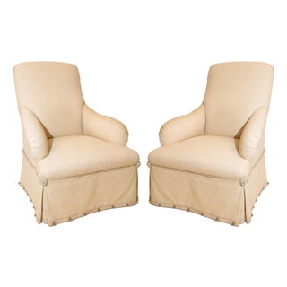A Pair of Custom-Made Upholstered Armchairs For Sale