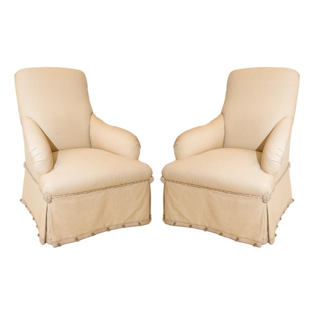 A Pair of Custom-Made Upholstered Armchairs For Sale