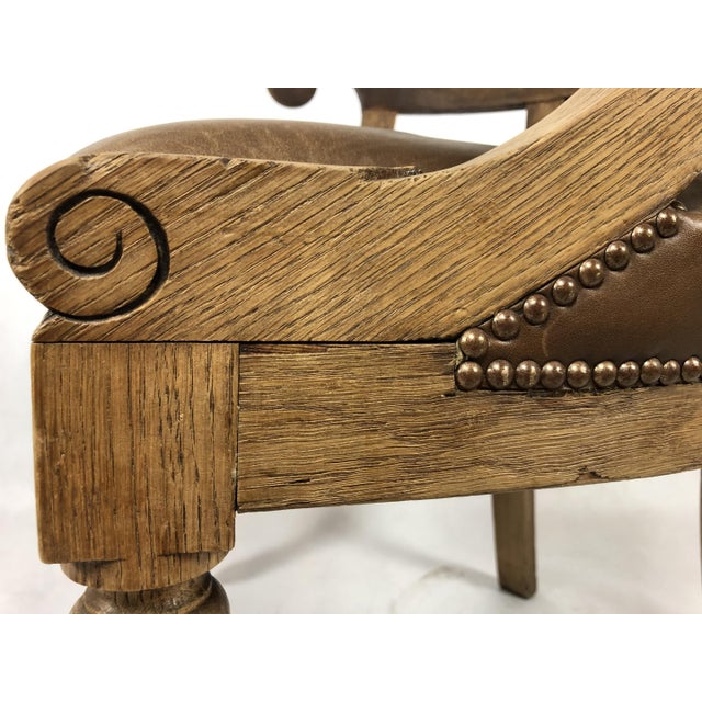 Wood Louis Philippe Office Chair in Oak, 1800s For Sale - Image 7 of 16